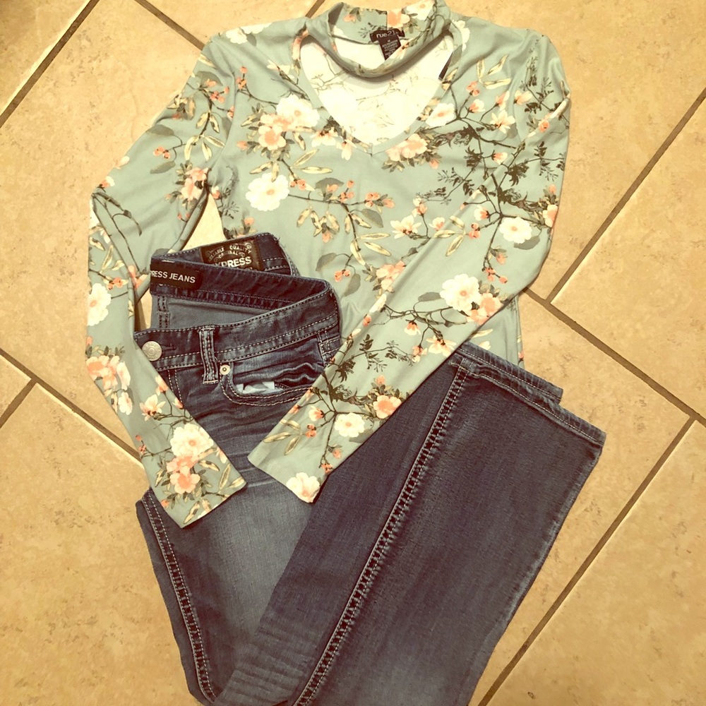 Express jeans & Rue 21 shirt
